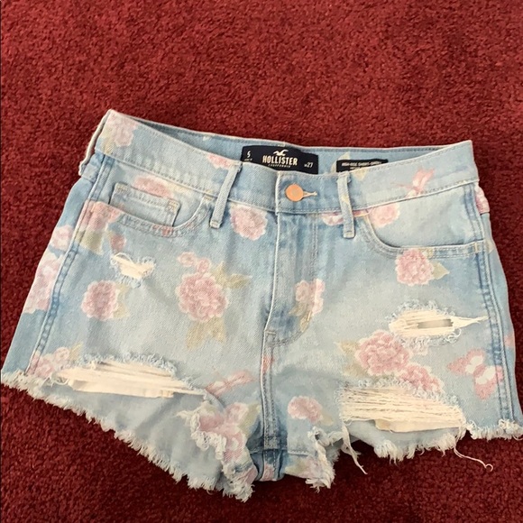floral jean shorts